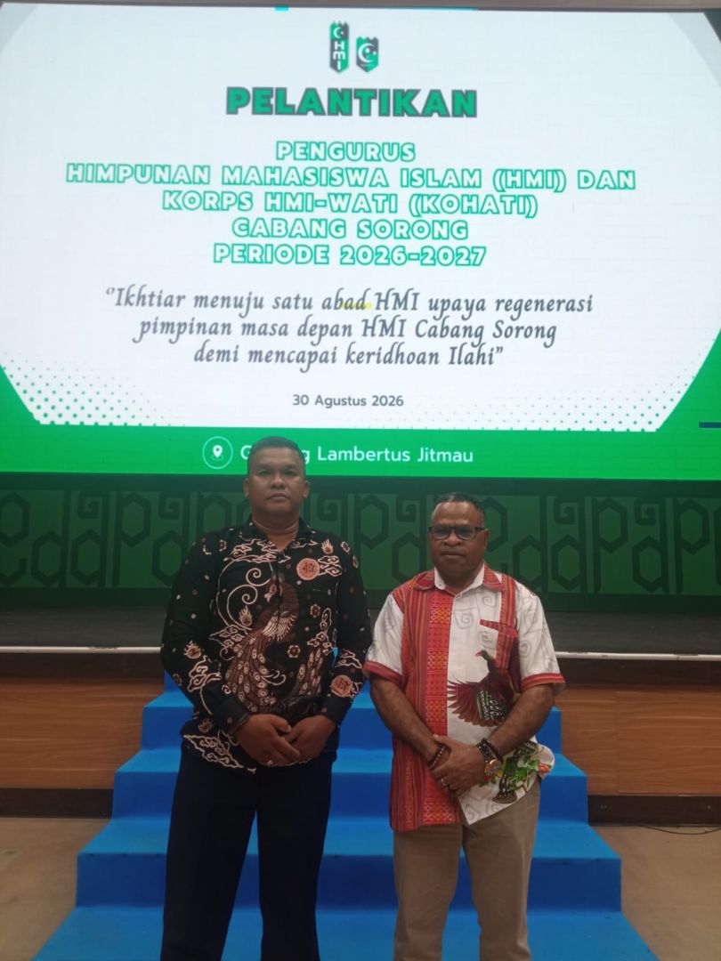 Adipato Renuw Hadiri Pelantikan Pengurus HMI Sorong, Dorong Peran Kontrol Sosial dan Sinergi Pembangunan