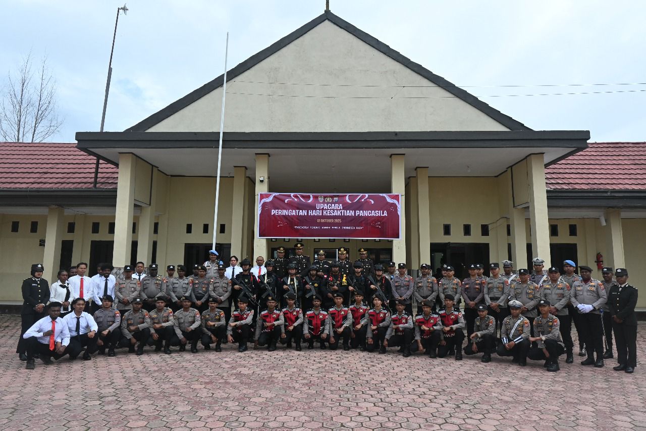 Upacara Hari Kesaktian Pancasila di Mako Polres Dogiyai berlangsung Khidmat